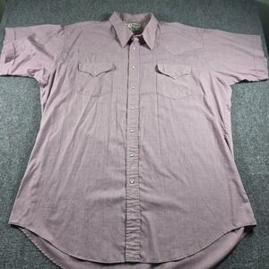 Vintage Ruddock Western Pearl Snap Short Sleeve Shirt USA 19 Tall Flying R